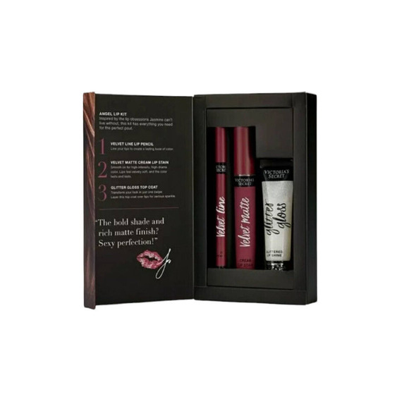 Victoria's Secret Jasmine's Lip Kit: Drama, Exotic Berry, Glitter Gloss 3 Piece - Picture 1 of 3